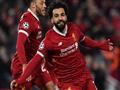 محمد صلاح يحتفل بهدفه ضد السيتي