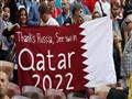 مشجع روسي يرفع لافتة شكرا روسيا.. نراكم في مونديال قطر 2022                                                                                                                                             