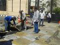 إصلاح هبوط أرضي أمام ديوان عام محافظة بورسعيد2