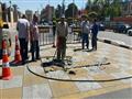 إصلاح هبوط أرضي أمام ديوان عام محافظة بورسعيد                                                                                                                                                           