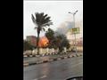 حريق شجرتين بفندق شهير في بورسعيد٢