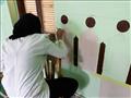 بالصور طالبات الفنية تبدأ تجميل مساجد واحة الخارجة في الوادي الجديد  (6)