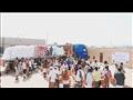 قافلة مساعدات غذائية لأهالي بروم ميفع في اليمن