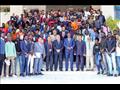 صورة تذكارية لرئيس الجامعة والسفير السوداني واعضاء هيئة التدريس بكلية الهندسة مع الطلاب السودانيين 