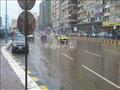 غمر مياه الامطار لأحد شوارع مدينة بلطيم