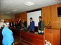 طلاب حقوق جامعة اسكندرية خلال تنفيذ المحاكمة التصويرية