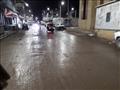 جانب من آثار الامطار على طريق عام بكفر الشيخ