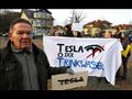 جانب من التظاهرة المناهضة لإقامة مصنع لتيسلا في ألمانيا