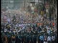 مناصرون لحزب "إسلامي أندولان بنغلادش" أثناء مسيرة 