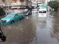 غرق شارع أبو قير في مياه الأمطار