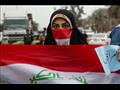 طالبة عراقية تشارك في مظاهرة مناهضة للحكومة في مدي