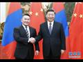 الرئيس المنغولي والرئيس الصيني