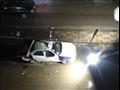سقوط عمود إنارة على سيارة أجرة في بورسعيد