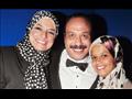 الفنان خالد صالح وابنته وزوجته