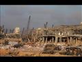 الدمار في موقع انفجار بيروت