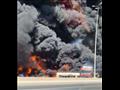 حريق طريق الجهراء في الكويت