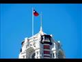  علم تايوان على برج المكتب الرئاسي في تايبيه في صو