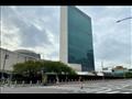  شارع شبه مقفر أمام مقر الأمم المتحدة في نيويورك ف