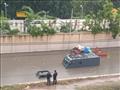 سيارة مصفحة غارقة في مياه الامطار بالاسكندرية