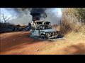 العربات المحترقة في هبروسو في بورما