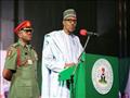الرئيس النيجيري محمد بخاري يتحدث في مفوضية الانتخا