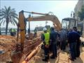 أعمال إصلاح خط الغاز الطبيعي بكورنيش النيل 
