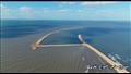 تصوير جوي لأعمال مشروع حاجز الأمواج الغربي الجديد لميناء دمياط