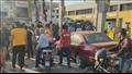 3 مصابين في اصطدام سيارة بمحطة وقود في بورسعيد 
