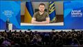 الرئيس الأوكراني فولوديمير زيلينسكي في كلمة ألقاها