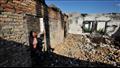 منزل مدمر بسبب القصف في قرية موشون منطقة كييف
