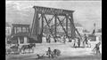صورة نادرة لأعمال تشييد الجسر المصري في القرن التاسع عشر