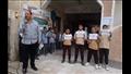 طلاب مدارس المنيا يقفون دقيقة حداد على ضحايا غزة