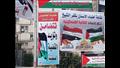 لافتات دعم القضية الفلسطينية تزين ميدان النصر بكفر الشيخ (1)