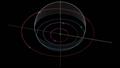 مدار الكويكب 2007 FT3 باللون الأبيض