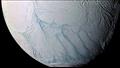 سطح القمر إنسيلادوس كما صورته المركبة كاسيني