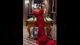 الفنانة روجينا بفستان من تصميم المصمم المصري العالمي هاني البحيري