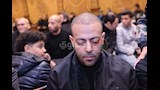 تامر عاشور حزين في عزاء محمد رحيم