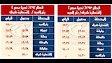 مواعيد القطارات على خط القنطرة شرق - السادات والعكس (3)