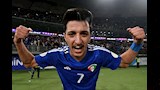 محمد دحام لاعب منتخب الكويت بعد هدفه في شباك قطر