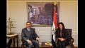 وزيرة التعاون الدولي خلال لقائها مع سفير قطر