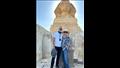 توم هانكس وزوجته خلال زيارتهما لمصر
