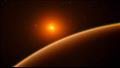 تصور فني لكوكب LHS 1140 b البرتقالي 