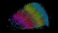خلايا عصبية مثيرة ملونة حسب عمقها من سطح الدماغ