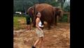 مي الغيطي وسط الأفيال في تايلاند
