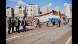 كسر بالخط الرئيسي يتسبب في انقطاع المياه وتعطل المرور بالمنصورة (2)