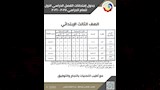 جدول امتحانات الصف الثالث الابتدائي