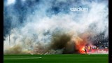 حريق وألعاب نارية في مباراة فريق إيفك نوركوبينج ضد