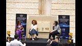 ناهد السباعي ضمن حلقة نقاشية عن دور المرأة في الفن (2)