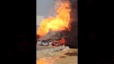 انفجار خط غاز على طريق الواحات