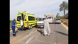 حادث انقلاب سيارة نقل